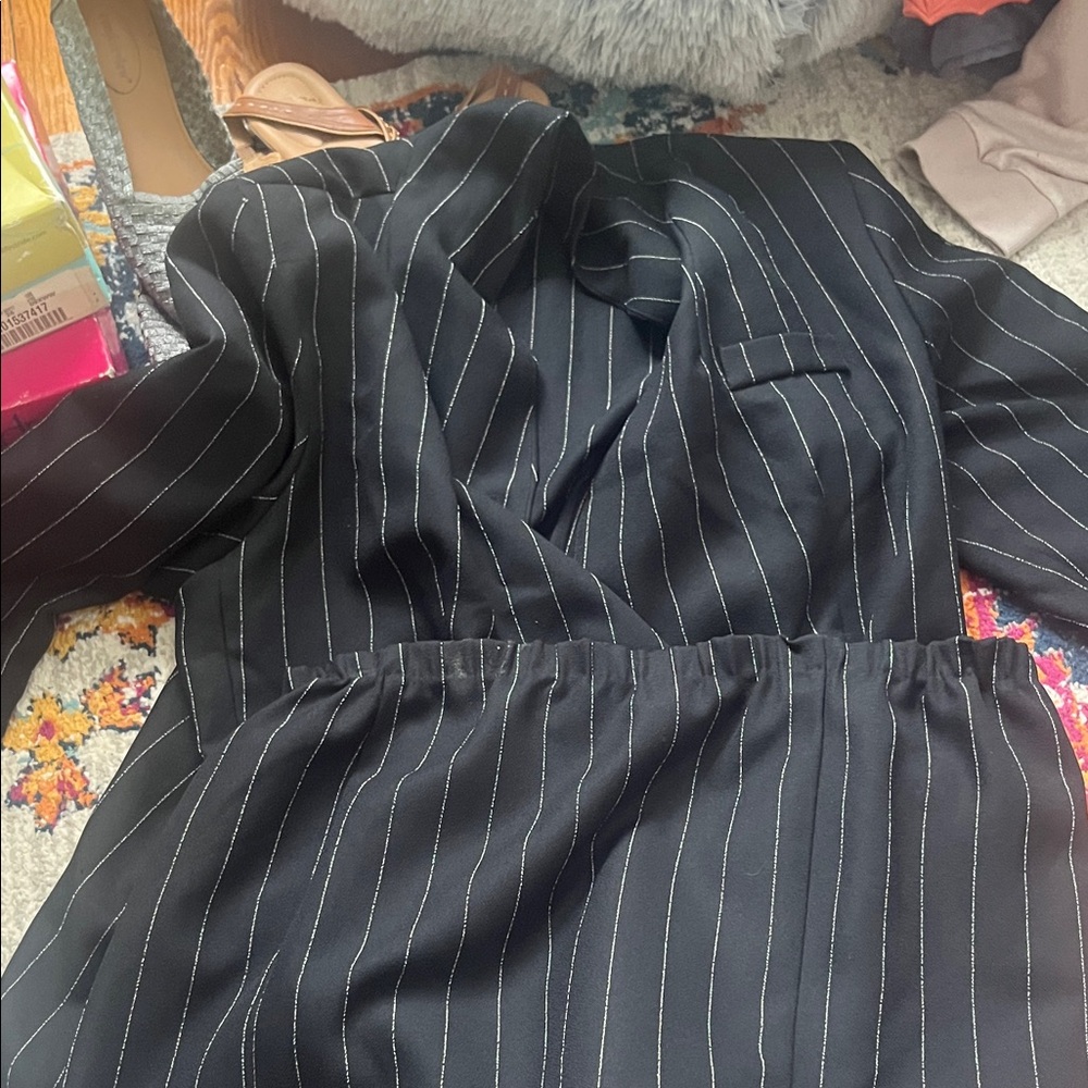 Black Pinstripe Blazer